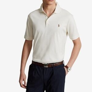 Polo Ralph Lauren Classic Fit Soft Cotton Polo Shirt Size L Color Antique Cream
